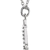 14k White Gold .03 CTW Diamond Lowercase Letter "t" Initial 16" Necklace