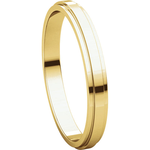14k Yellow Gold 2.5mm Flat Edge Band, Size 5