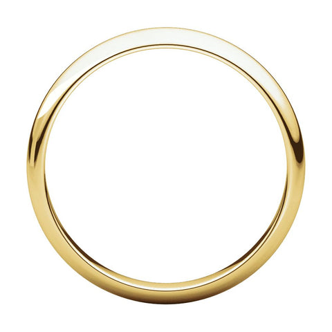 14k Yellow Gold 3mm Half Round Band, Size 7