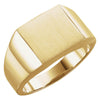 12.00 mm Men's Signet Ring With Brush Finish in 10K Yellow Gold (Size 10)
