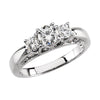 1 1/5 CTTW Bridal Engagement Ring in 14K White Gold ( Size 6 )