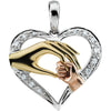Tri Color Tender Touch Pendant and Box Only in 14k Yellow-White-Rose Gold