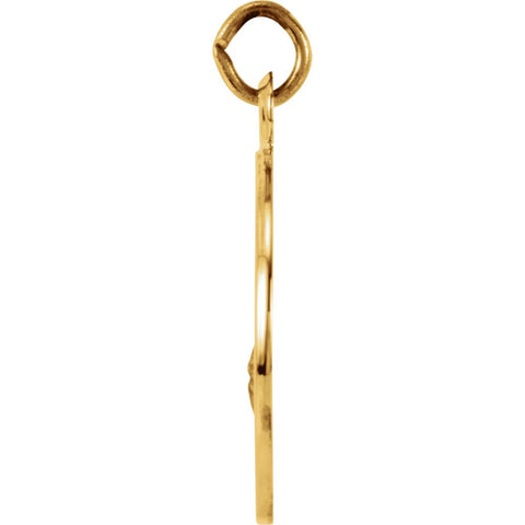 14k Yellow Gold 14.75mm Round St. Florian Medal