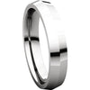 14k White Gold 4mm Knife Edge Comfort Fit Band, Size 11