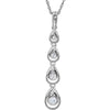 Cubic Zirconia Tear Drop 18-inch Necklace in Sterling Silver
