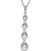 Cubic Zirconia Tear Drop 18-inch Necklace in Sterling Silver