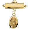 12.00x09.00 mm St. Christopher Baptismal Pin in 14K Yellow Gold