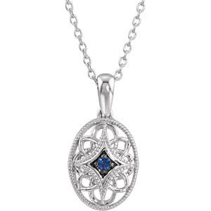 Sterling Silver Sapphire 18