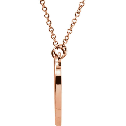 14k Rose Gold 13x13.75mm Heart 16" Necklace