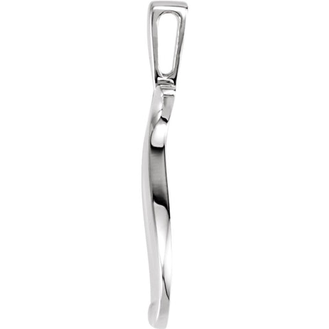 14k White Gold Freeform Pendant