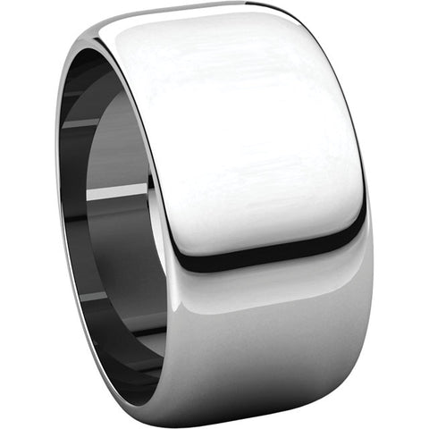 Sterling Silver 10mm Half Round Band, Size 6