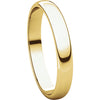 10k Yellow Gold 3mm Half Round Light Band, Size 13