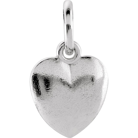 Sterling Silver 15.15x8.9mm Puffed Heart Charm with Jump Ring