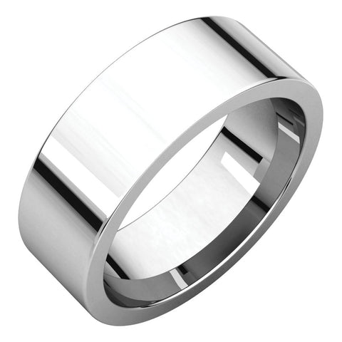 Sterling Silver 7mm Flat Band, Size 7.5