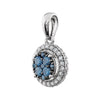 14k White Gold 3/8 CTW Diamond Blue & White Halo Pendant