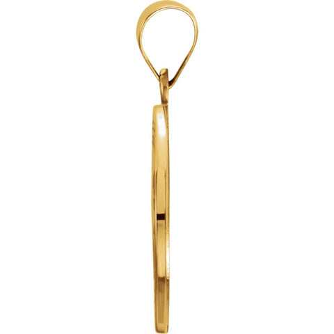 14k Yellow Gold Hollow Pope Francis Medal