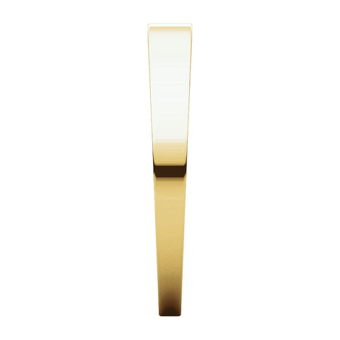 14k Yellow Gold 3mm Flat Tapered Band, Size 7