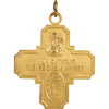 14k Yellow Gold 25x24mm Four-Way Cross Medal