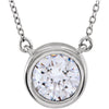 Cubic Zirconia Solitaire 18-inch Necklace in Sterling Silver