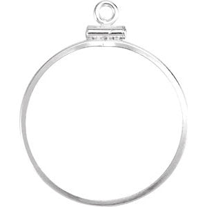 Sterling Silver 24.1x1.7mm Coin Edge Screw Top Frame for U.S. 25 Cent Coin