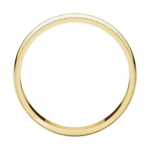 14k Yellow Gold 4mm Light Milgrain Band, Size 10.5