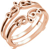 14k Rose Gold Metal Ring Guard, Size 7