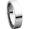 18k White Gold 5mm Flat Comfort Fit Band, Size 8