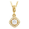 1/3 CTTW Halo-Styled Pendant for Round Center with Cushion Frame in 14k Yellow Gold ( 18.00-Inch )