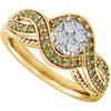 14k Yellow Gold 5/8 CTW Diamond Engagement Ring , Size 7