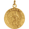 14.75 mm St. Christopher Medal in 14K Yellow Gold