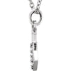 14k White Gold .025 CTW Diamond Lowercase Letter "w" Initial 16" Necklace