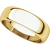 10k Yellow Gold 6mm Half Round Band, Size 14