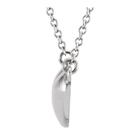 14k White Gold .01 CTW Diamond Heart 16.5" Necklace