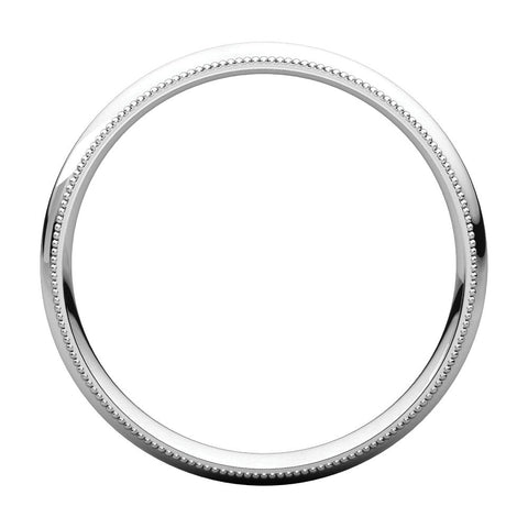Continuum Sterling Silver 3mm Milgrain Comfort Fit Band, Size 8.5