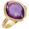 18K Yellow Vermeil Amethyst Ring Size 7