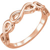 14k Rose Gold Stackable Infinity Ring, Size 7