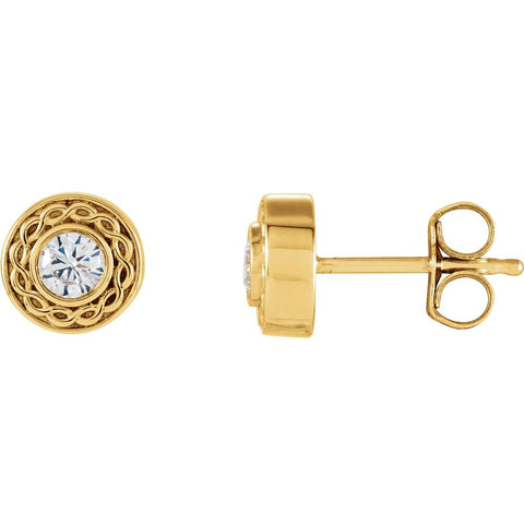 14k Yellow Gold 1/5 CTW Diamond Earrings