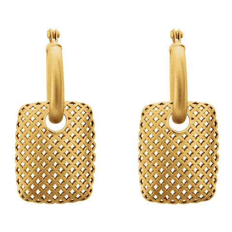 14k Yellow Gold Pierced Style Hoop Earrings