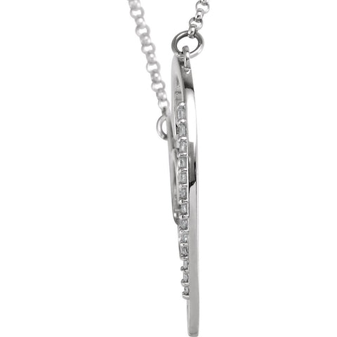 Sterling Silver 1/6 CTW Diamond "Love" Heart Infinity-Inspired 18" Necklace