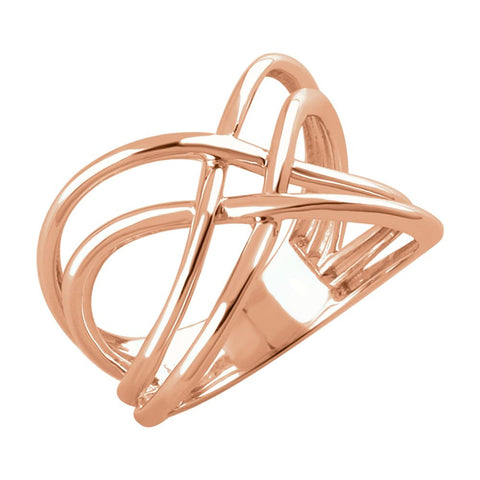 14k Rose Gold Freeform Ring, Size 7