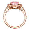 14k Rose Gold Baby Pink Topaz & 1/3 CTW Diamond Ring, Size 7