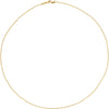 18k Yellow Gold 1mm Solid Cable 18" Chain