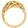 14k Yellow Gold 11mm Latticework Dome Ring, Size 6