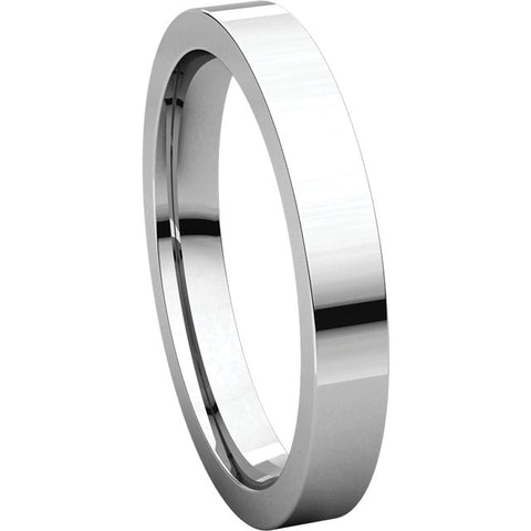 Sterling Silver 3mm Flat Band, Size 7