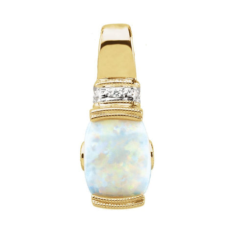 14k Yellow Gold Opal, Pink Tourmaline & .025 CTW Diamond Pendant