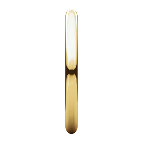 10k Yellow Gold 2mm Half Round Band, Size 13