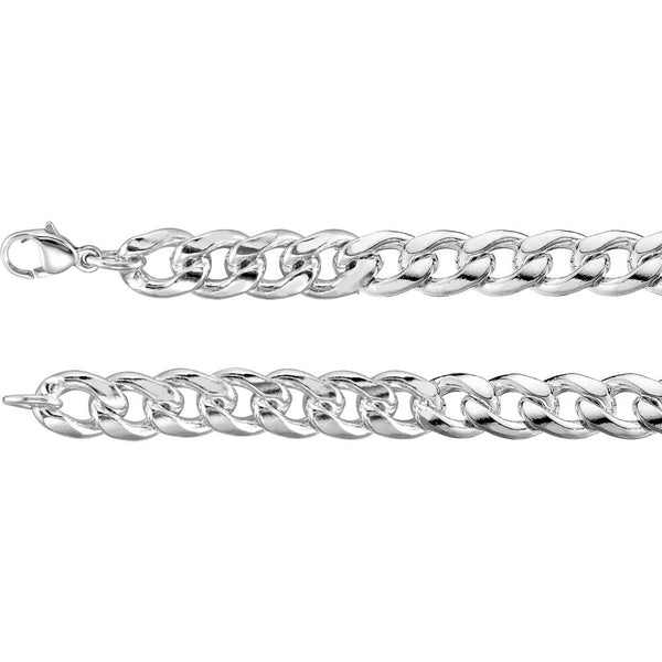 Sterling Silver 9.3mm Curb 9" Chain