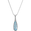 14k White Gold Sky Blue Topaz & .45 CTW Diamond Teardrop 18" Necklace