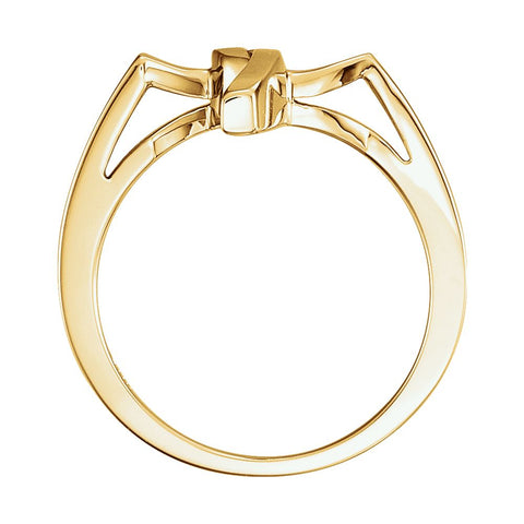 14k Yellow Gold Cross Ring, Size 7