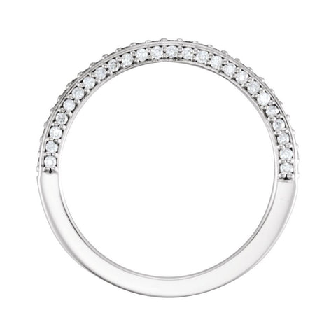 14k White Gold 3/4 CTW Diamond Band, Size 7